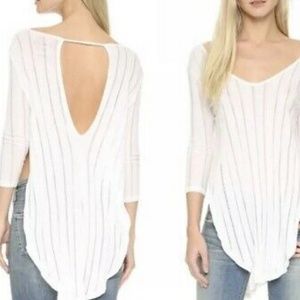 Free People Astoria Split Ribbed Tee